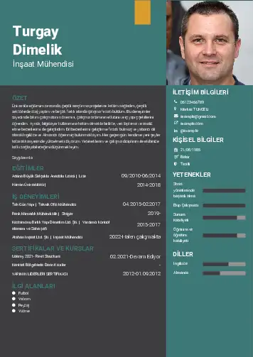İnşaat Mühendisi Cv Örnekleri cv indir